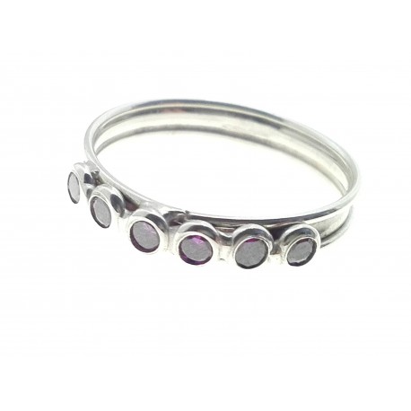 ANELLI ORO BIANCO - Anello Donna Oro Bianco 18 KT Carati Ct 750 Gr 2,10 Veretta