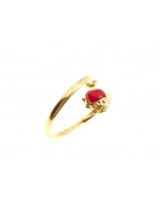 ANELLI BIMBI - Anello Bimba Bambina Oro Giallo 18 Kt Carati Ct 750 Gr 1,40 Coccinella 