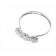 ANELLI ORO BIANCO - Anello Trilogy Donna Ragazza Oro Bianco 18 KT Carati Ct 750 Gr 1,45 Zirconi