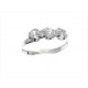 ANELLI ORO BIANCO - Anello Trilogy Donna Ragazza Oro Bianco 18 KT Carati Ct 750 Gr 1,45 Zirconi