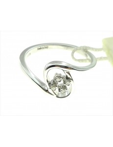 Anello Donna Diamanti Oro Bianco 18 kt Carati 750 3,65 Gr 0,05 CT H IF 