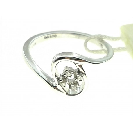 ANELLI DIAMANTI - Anello Donna Diamanti Oro Bianco 18 kt Carati 750 3,65 Gr 0,05 CT H IF 