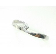 Anello Diamante Ct 0,02 Donna Solitario Oro Bianco 18 Kt Carati Ct 750 Gr 2,40