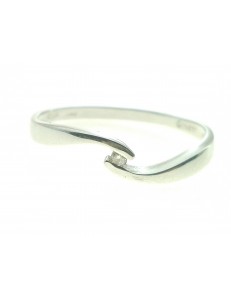 ANELLI DIAMANTI - Anello Diamante Ct 0,02 Donna Solitario Oro Bianco 18 Kt Carati Ct 750 Gr 2,40