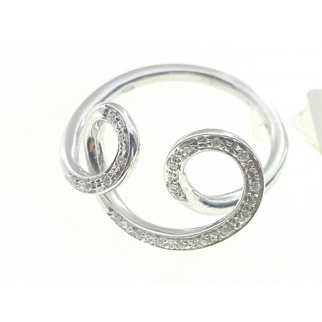 ANELLI DIAMANTI - Anello Donna Oro Bianco 18 kt Carati 750 Gr 4,70 Diamanti Ct 0,08 
