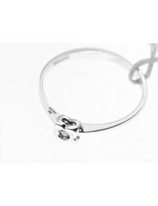 ANELLI DIAMANTI - Anello Donna Solitario Oro Bianco 1,45 Gr 18 Kt Carati 750 Diamante Ct 0,02 H IF