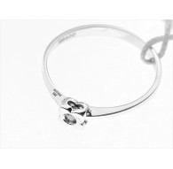 Anello Donna Solitario Oro Bianco 1,45 Gr 18 Kt Carati 750 Diamante Ct 0,02 H IF