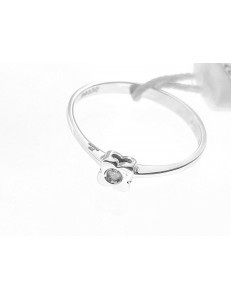 ANELLI DIAMANTI - Anello Donna Solitario Oro Bianco 1,45 Gr 18 Kt Carati 750 Diamante Ct 0,02 H IF