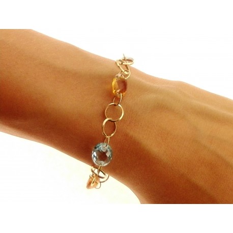 BRACCIALI DONNA - Bracciale Braccialetto Donna Oro Giallo 18 Kt Carati Ct 750 4,40 Gr