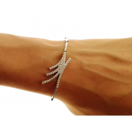 BRACCIALI DONNA - Bracciale Braccialetto Donna Tennis Oro Bianco 18 Kt Carati Ct 750 Gr 7,70