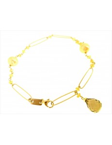 BRACCIALI DONNA - Bracciale Braccialetto Donna Oro Giallo 18 Kt Carati Ct 750 Gr 5,10  Perle