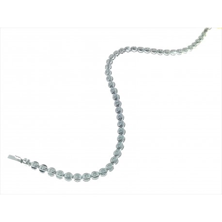 BRACCIALI DONNA - Bracciale Diamanti Donna Tennis Oro Bianco 18 Kt Carati 750 0,40 Ct
