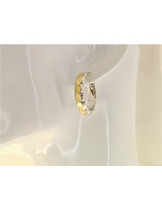 ORECCHINI CERCHIO BIANCHI - Orecchini Donna Cerchio Cerchi Oro Bianco e Giallo18 kt Carati Ct 750 3,95 Gr