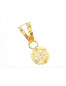 PENDENTI ORO GIALLO - Ciondolo Pendente Donna Oro Giallo 18 Kt Carati Ct 750 0,45 Gr Punto Luce