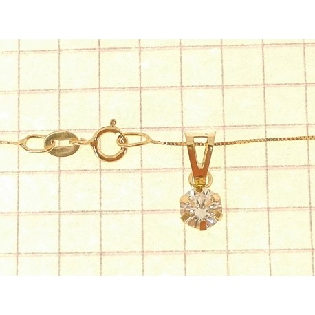 COLLANE ORO GIALLO - Collana Catenina Pendente Punto Luce Donna Oro Giallo 18 Kt Carati Ct 750 1,25Gr