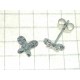 ORECCHINI BIMBA - Orecchini Donna Bimba Bambina Farfallina Oro Bianco 18 kt Carati Ct 750 1,50 Gr