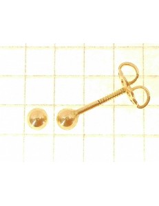 ORECCHINI ORO GIALLO - Orecchini Pallina Donna Oro Giallo 18 KT Ct Carati 750 1,50 Gr