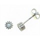 ORECCHINI ORO BIANCO - Orecchini Punto Luce Donna Oro Bianco 18 Kt Carati Ct 750 Gr 1,40 Zirconi