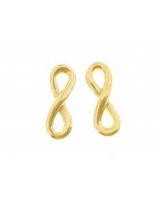 ORECCHINI ORO GIALLO - Orecchini Donna Bimba Bambina Oro Giallo 18 kt Carati Ct 750 0,95 Gr Infinito