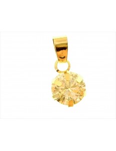 PENDENTI ORO GIALLO - Ciondolo Pendente Donna Oro Giallo 18 Kt Carati Ct 750 Punto Luce Solitario