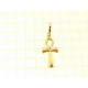 COLLANE UNISEX - Collana Catenina Croce Egizia Uomo Donna Oro Giallo 18 kt Carati 750 1,25 Gr