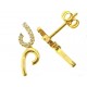 ORECCHINI ORO GIALLO - Orecchini Donna Oro Giallo 18 kt Carati Ct 750 2,35 Gr Zirconi