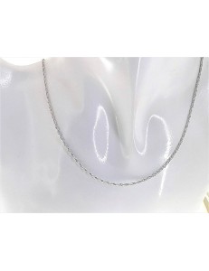 Collana 42,5 Cm Singapore Oro Bianco 18 Kt Carati Ct 750 3,20 Gr Donna 