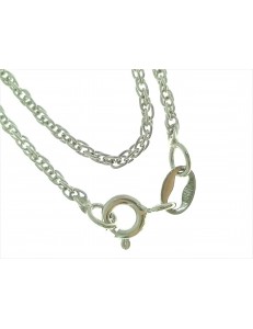 Collana 42,5 Cm Singapore Oro Bianco 18 Kt Carati Ct 750 3,20 Gr Donna 