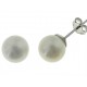 ORECCHINI ORO BIANCO - Orecchini Donna Perle Oro Bianco 18 kt Carati Ct 750 1,15 Gr