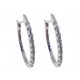 ORECCHINI CERCHIO BIANCHI - Orecchino Cerchio Donna Oro Bianco 18 KT Carati Ct 750 3,90 Gr