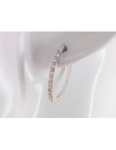 ORECCHINI CERCHIO BIANCHI - Orecchino Cerchio Donna Oro Bianco 18 KT Carati Ct 750 3,90 Gr