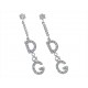 ORECCHINI ORO BIANCO - Orecchini Pendenti Donna Oro Bianco 18 Kt Carati Ct  750 4,40 Gr