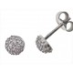ORECCHINI ORO BIANCO - Orecchini Donna Oro 18 KT Carati Ct 750 1,40 GR Pavè di Zirconi