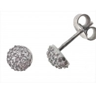 Orecchini Donna Oro 18 KT Carati Ct 750 1,40 GR Pavè di Zirconi