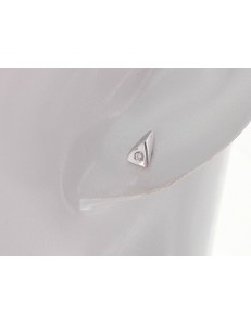 ORECCHINI DIAMANTI - Orecchini Donna Punto Luce Diamanti 0,02 CT Oro Bianco 18 kt Carati 750 gr 1,35 