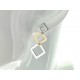 ORECCHINI DIAMANTI - 390,Orecchini Donna Diamanti Oro Bianco E Rosso 18 kt Carati 750 5,10 Gr 0,02 Ct