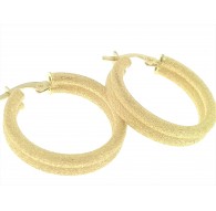 Orecchini Donna Doppio Cerchio Cerchi Oro Giallo 18 kt Carati Ct 750 3,30 Gr
