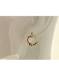 ORECCHINI CERCHIO GIALLI - Orecchini Donna Cerrchio Oro Giallo 18 kt Carati Ct 750 2,1 Gr Martellati