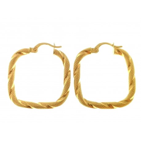 ORECCHINI CERCHIO GIALLI - Orecchini Donna Cerchio Cerchi Oro Giallo 18 kt Carati Ct 750 2,90 Gr