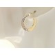 ORECCHINI CERCHIO GIALLI - Orecchini Donna Cerchio Cerchi Oro Giallo Bianco 18 kt Carati Ct 750 2,05 Gr