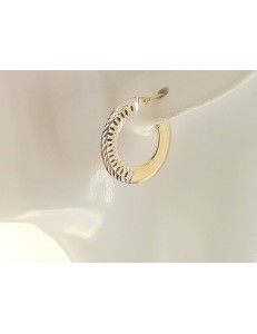 ORECCHINI CERCHIO GIALLI - Orecchini Donna Cerchio Cerchi Oro Giallo Bianco 18 kt Carati Ct 750 2,05 Gr