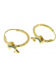 ORECCHINI BIMBA - Orecchini Bimba Bambina Cerchio Oro Giallo 18 kt Carati Ct 750 0,95 Gr