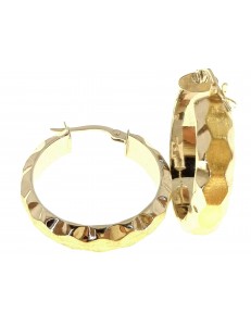 ORECCHINI CERCHIO BIANCHI - Orecchini Donna Cerchio Cerchi Oro Bianco e Giallo18 kt Carati Ct 750 3,95 Gr