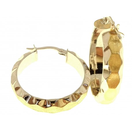 ORECCHINI CERCHIO BIANCHI - Orecchini Donna Cerchio Cerchi Oro Bianco e Giallo18 kt Carati Ct 750 3,95 Gr
