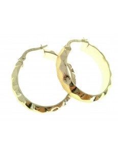 ORECCHINI CERCHIO BIANCHI - Orecchini Donna Cerchio Cerchi Oro Bianco e Giallo18 kt Carati Ct 750 3,95 Gr