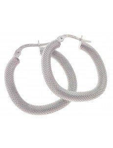 ORECCHINI CERCHIO BIANCHI - Orecchini Donna Cerchio Oro Bianco 18 kt Carati Ct 750 2,30 gr