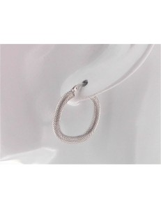 ORECCHINI CERCHIO BIANCHI - Orecchini Donna Cerchio Oro Bianco 18 kt Carati Ct 750 2,30 gr