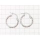 ORECCHINI CERCHIO BIANCHI - Orecchini Martellati Donna Cerchio Cerchi Oro Bianco 18 kt Carati Ct 750 1,05 Gr