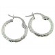 ORECCHINI CERCHIO BIANCHI - Orecchini Martellati Donna Cerchio Cerchi Oro Bianco 18 kt Carati Ct 750 1,05 Gr