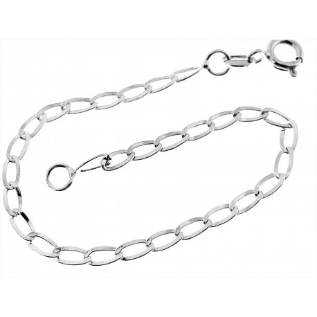BRACCIALI BIMBI - Bracciale Braccialetto Bambino Bimba 14,0 Cm Oro Bianco 18 Kt Carati 750 1,15Gr 